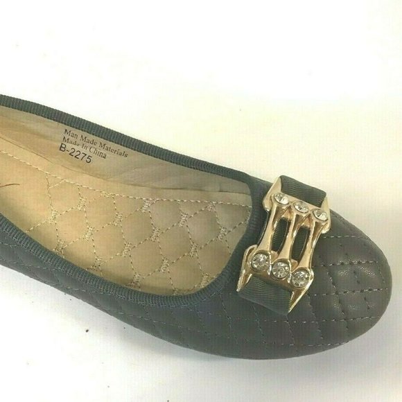 Victoria K Shoes - VICTORIA K Womens Quilted Ballet Flats Shoes 8